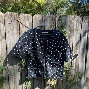 Abercrombie & Fitch Navy Polka Dot Top